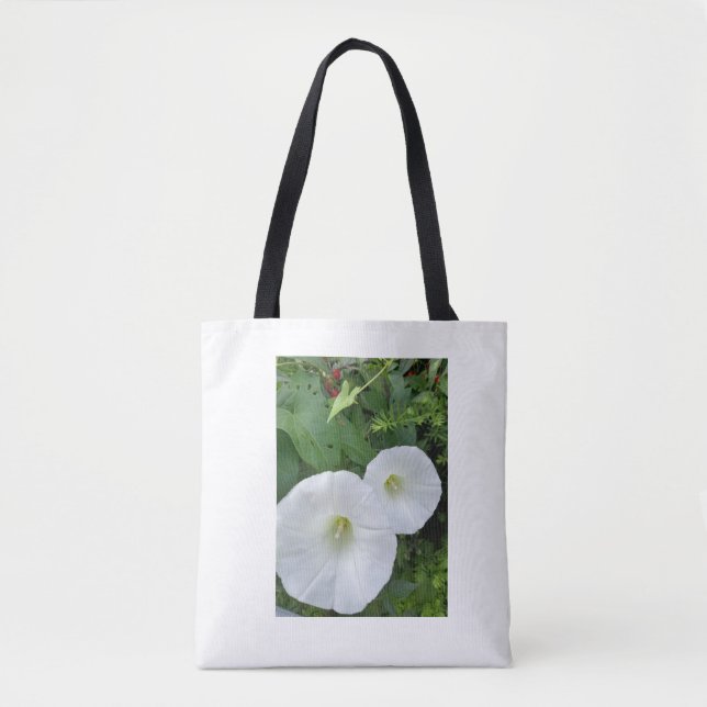 Weiße Blumen-Tasche Tasche (Vorderseite)