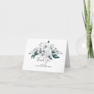 Weiße Blumen und Grünzeug Aquarell Danke