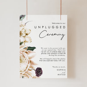 Weiße Blumen Unplugged Zeremonie Poster