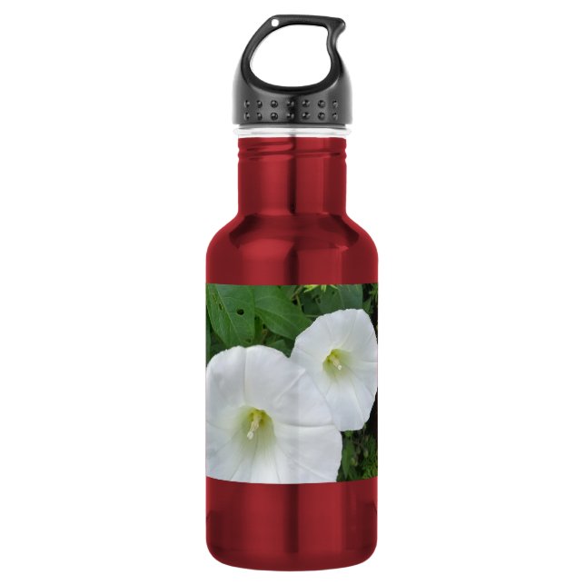 Weiße Blumen-Wasserflasche Edelstahlflasche (Vorderseite)