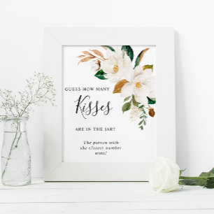 Weiße Blumen Wie Viele Küsse Zeichen Poster
