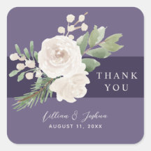 Weiße Blumen Winter Grünzeug Hochzeit Danke
