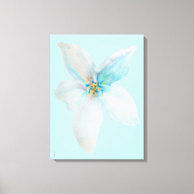 Weiße, blumenfarbene Blume Leinwanddruck (Vorderseite)
