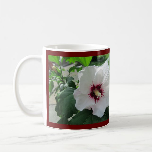 Weiße Blumenfotografie Kaffeetasse (Links)