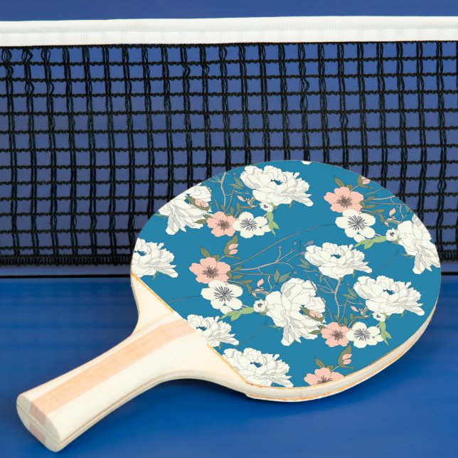 Weiße Blumengartenmuster Tischtennis Schläger (InSitu)