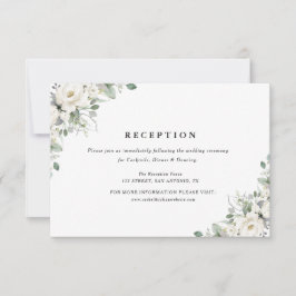 weiße Blumengrün Hochzeitskarte RSVP Karte