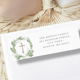 Weiße Blumengrün Kreuz Religiöse Adresse