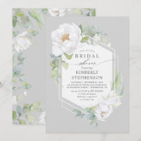 Weiße Blumengrün Moderne Elegantes Brautparty