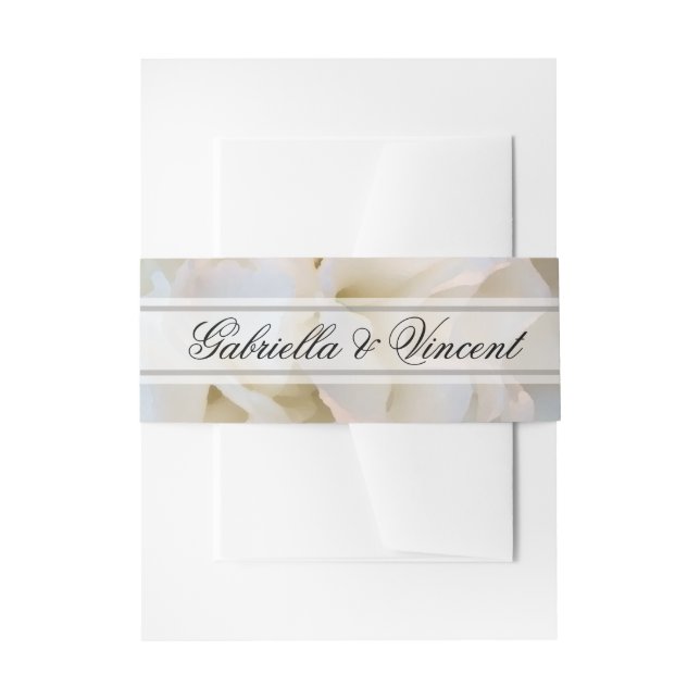 Weiße Blumenhochzeit Einladungsbanderole (Vorderseite Beispiel)