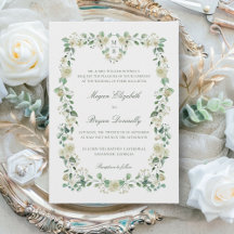 Weiße Blumenkrone & Monogramm Elegante Hochzeit