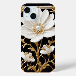Weiße Blumenkunst mit luxuriösem Gold Case-Mate iPhone Hülle