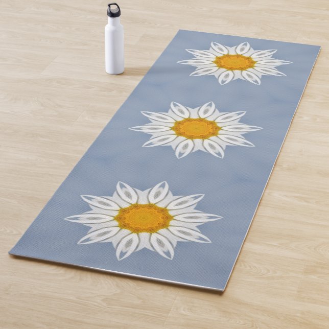 Weiße Blumenmuster Yogamatte (Beispiel)