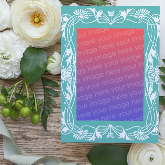 Weiße Blumenstadt Jugendstil Muttertag Karte (Von Creator hochgeladen)