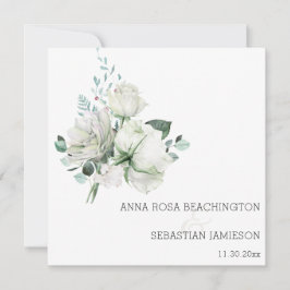 *~* Weiße Blumenstrauß AR15 QR UAWG Wedding I Einladung