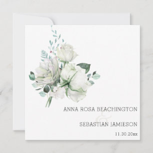 *~* Weiße Blumenstrauß AR15 QR UAWG Wedding I Einladung