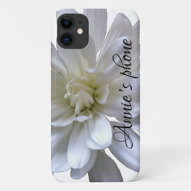 Weiße, blumenweiße, matte weiße Blume Case-Mate iPhone Hülle (Rückseite)