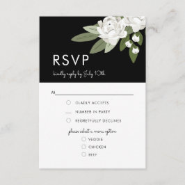 Weiße Blumenzwiebeln, UAWG Menu Card RSVP Karte