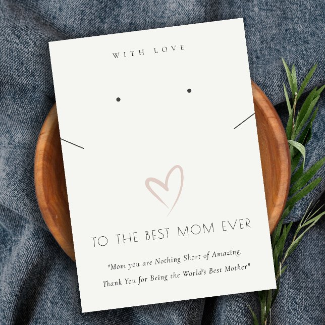 WEISSE BLUSH HEART BEST MAMA GIFT NECKLACE EARRING PLATZKARTE (Von Creator hochgeladen)