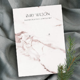 WEISSE BLUSH PINK MARBLE TEXTURE EARRING DISPLAY VISITENKARTE