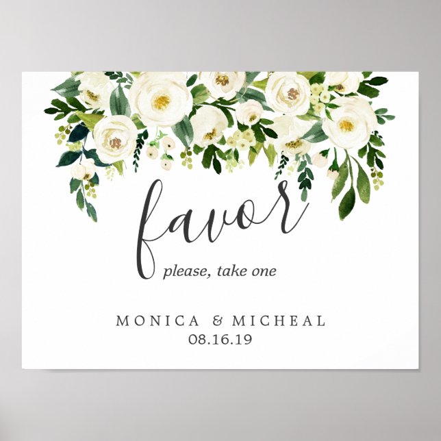 Weiße Blüte | Gastgeschenk Hochzeit der Blume Poster (Vorne)