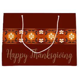 Weiße Blüte mit Braun Große Geschenktüte