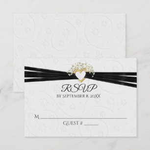 Weiße Blüte mit Herz-UAWG RSVP Karte