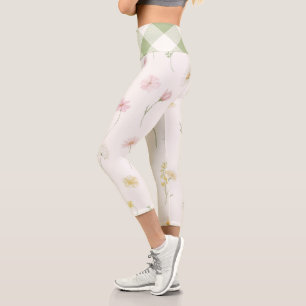 Weiße Blüten Capri Leggings