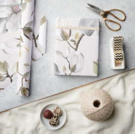 Weiße Blüten Geschenkpapier