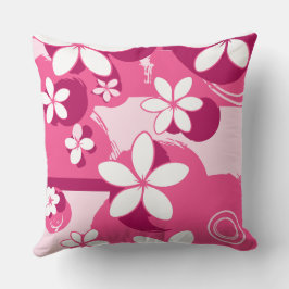 Weiße Blüten mit rosa Umrandung Kissen