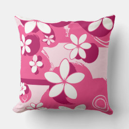 Weiße Blüten mit rosa Umrandung Kissen
