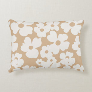 Weiße Blüten Moderne Retro-Wohngestaltung Dekokissen