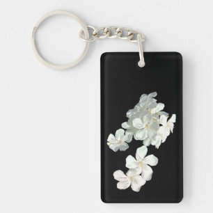 Weiße Blüten Schlüsselanhänger
