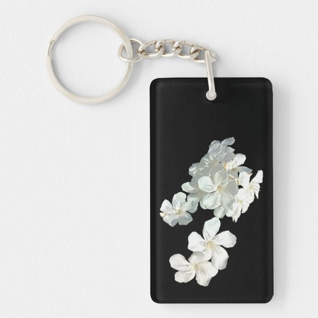 Weiße Blüten Schlüsselanhänger (Vorderseite)