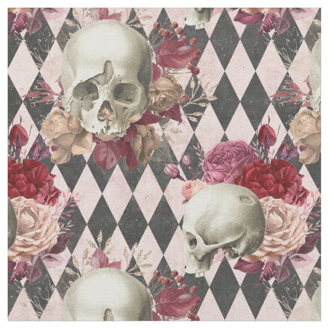 Weiße Blüten und hellrosa, kariert Stoff (Nahaufnahme)