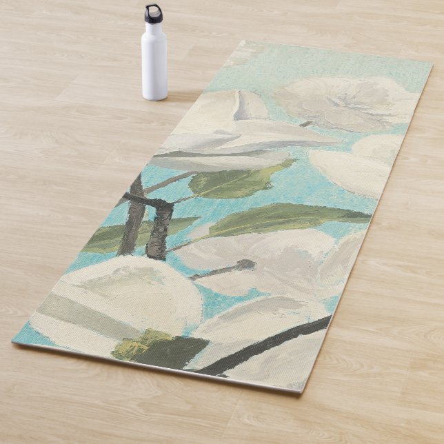 Weiße Blüten vom Süden Yogamatte (Beispiel)