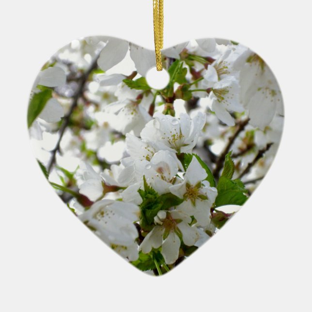 Weiße Blüten, weiße Blume mit eleganten weißen Blü Keramik Ornament (Vorne)