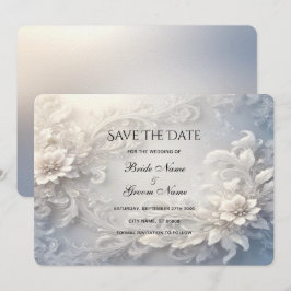 Weiße Blütenkarte Save the Date Geblüht Karte