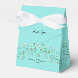 Weiße Blütenrebe Danke Blue Favor Box Geschenkschachtel