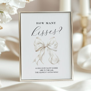 Weiße Bogen-How-Many-Kisses-Tischschild Poster