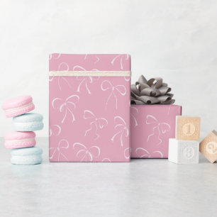 Weiße Bögen Nahtloses Muster Rosa Geschenkpapier