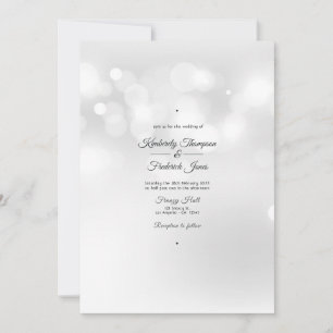 Weiße Bokeh-Hochzeit Einladung