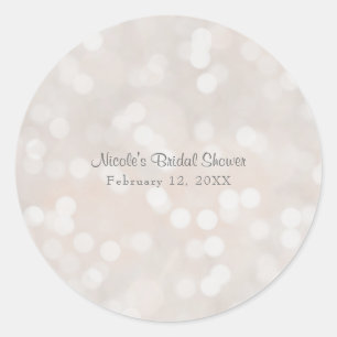 Weiße Bokeh Moderne Glamour Chic Individuelle Part Runder Aufkleber