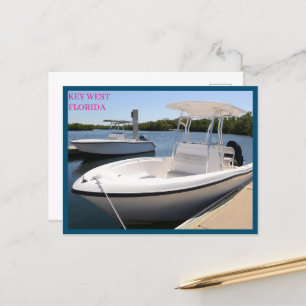 Weiße Boote im Marina Key West Florida Postkarte