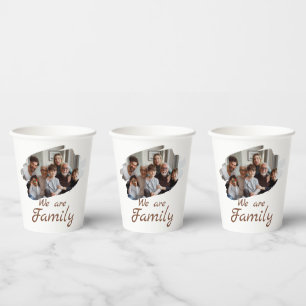 Weiße Braune Einfache Familie Foto Papierbecher