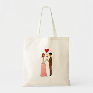Weiße Braut und Bräutigam in Liebe Hochzeit Tragetasche