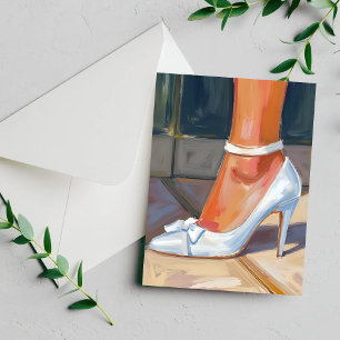 Weiße Brautschuhe Hochzeitskarte