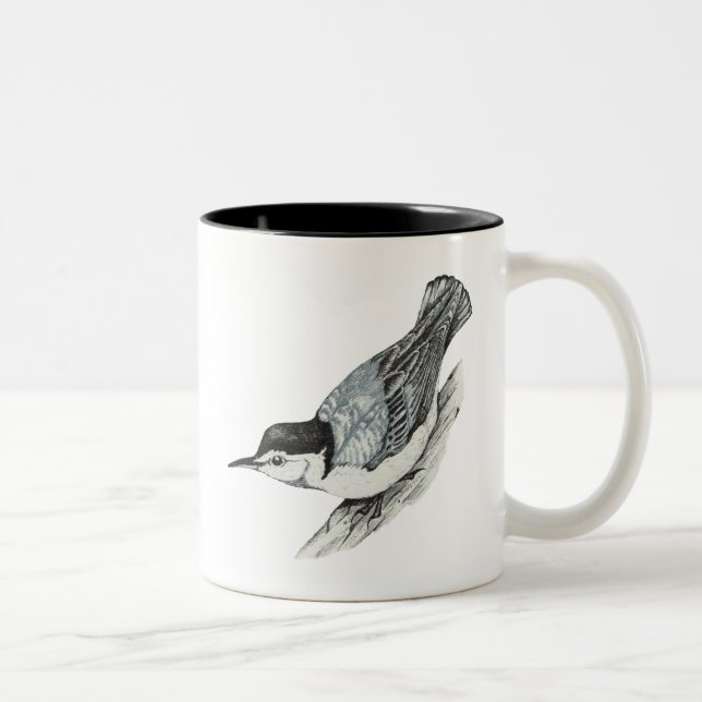 Weiße Breasted Kleiber-Tasse Zweifarbige Tasse (Rechts)
