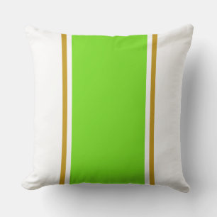 Weiße Bright Lime Green Brown Racing White Stripes Kissen