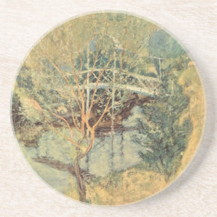 Weiße Brücke von Twachtman, Vintager Impressionism Getränkeuntersetzer