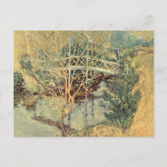 Weiße Brücke von Twachtman, Vintager Impressionism Postkarte (Vorderseite)